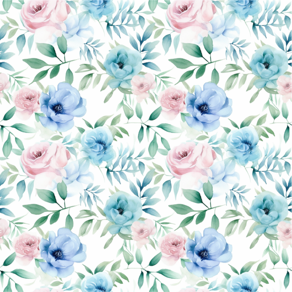 VB The Unicorn Princess Allover Blumen Blau Rosa